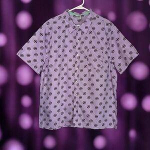 Disney Parks UP Grape Soda Bottle Cap Shirt XL Purple Short Sleeve
